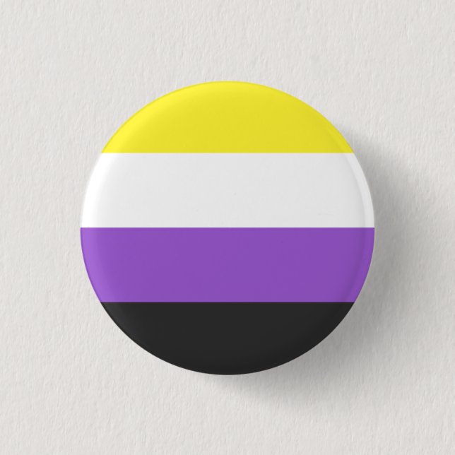 Den Nonbinary flagga knäppas Knapp (Framsida)