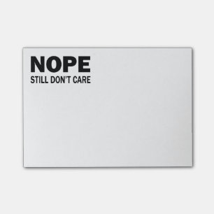 Den Nope stillbilden att bry sig inte Post-it Block