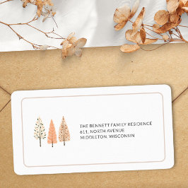 Den nordiska minimalistiska Returadressen Gräs Trä Adressetikett