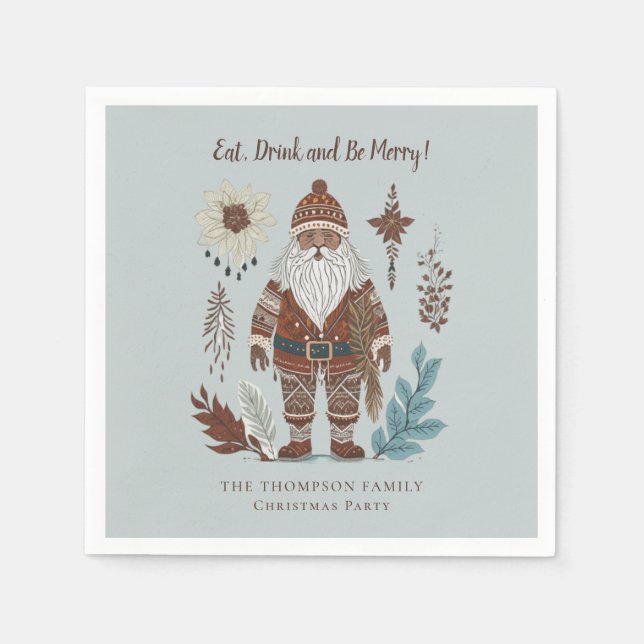 Den nordiska tomatdrycken ska vara God jul Pappersservett (Framsidan)