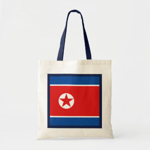 Den Nordkorea flagga hänger lös Tygkasse