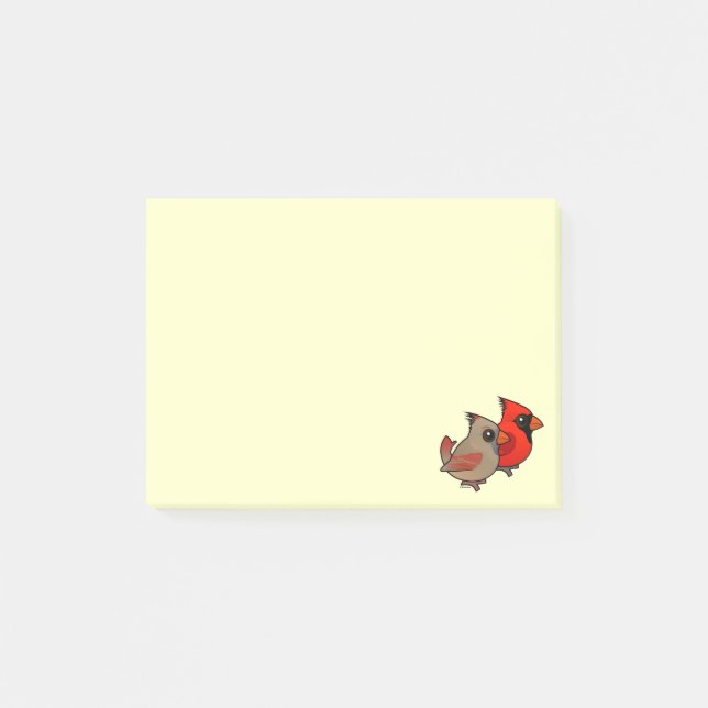 Den nordliga kardinalen parar post-it block (Framsida)