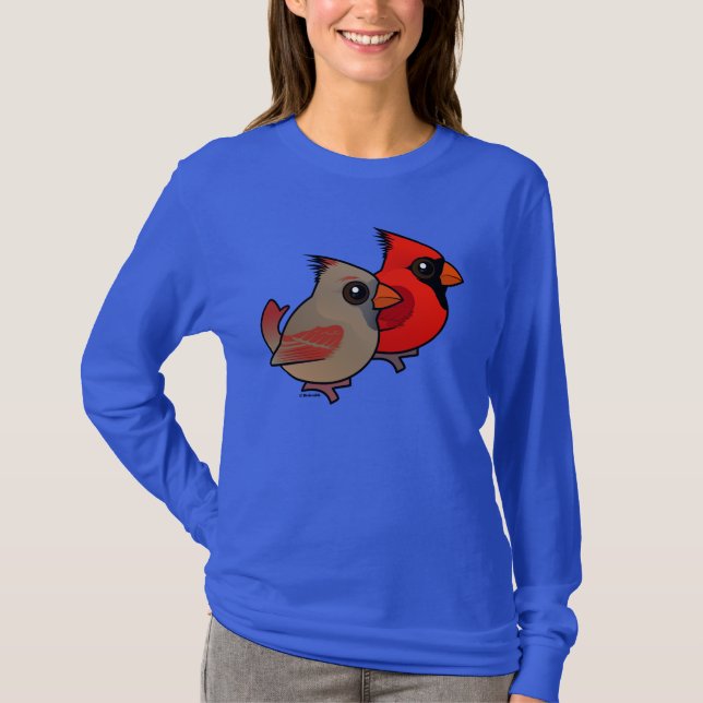 Den nordliga kardinalen parar t-shirt (Framsida)