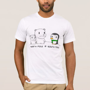 Den norr och södra Polen (svart bokstäver) Tee Shirt