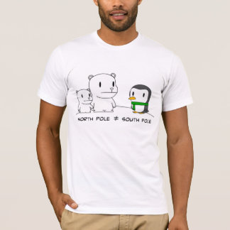 Den norr och södra Polen (svart bokstäver) Tee Shirt