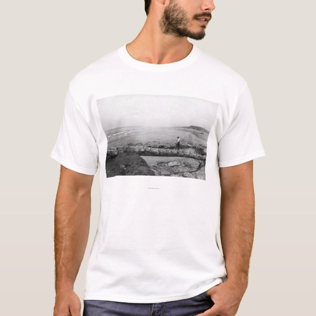 Den norr stranden, naturlig fot för WA överbryggar T-shirt (Framsida)