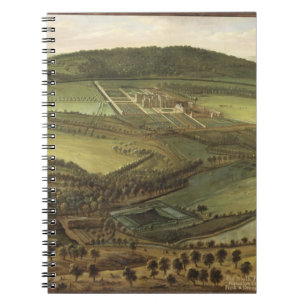 Den norr utsikten av den Hampton domstolen, c.1699 Anteckningsbok Med Spiral