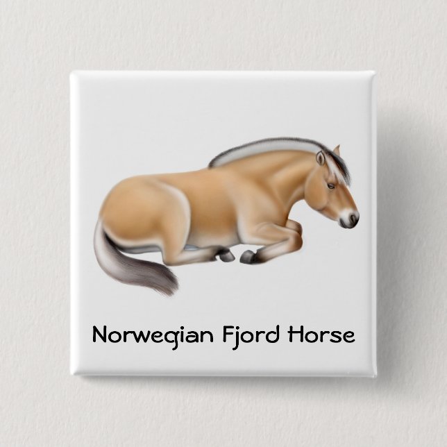 Den norska Fjordhästen klämmer fast Knapp (Framsida)