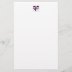 Den norska flaggahjärtakor syr den nordiska norge brevpapper