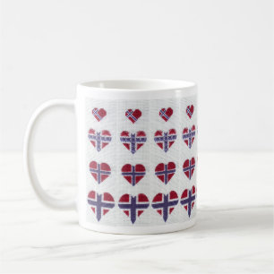 Den norska flaggahjärtakor syr nordisk norge kaffemugg