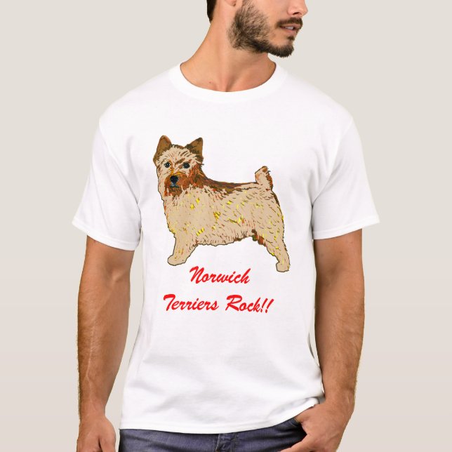 Den Norwich terrieren - förkroppsliga vänstert T Shirt (Framsida)