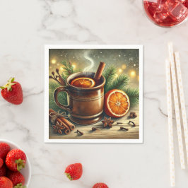 Den nostalgiska julmarknaden mulled Vin Découpage Pappersservett