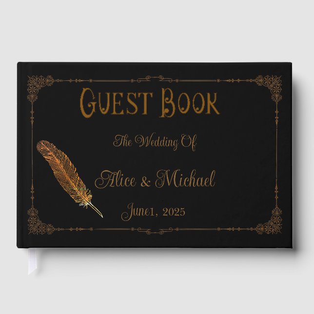 Den nostalgiska Vintagen Romantic Bröllop Fantasy Gästböcker (Framsida)