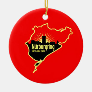 Den Nurburgring Nordschleife tävlingen spårar, Julgransprydnad Keramik