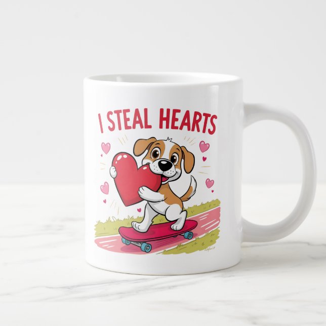 Den nutida Alla hjärtans dag för honom och henne Jumbo Mugg (Höger)