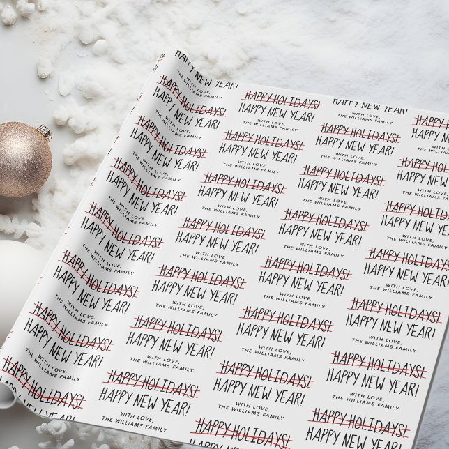 Den nutida moderna Glad helg till Gott nytt år Presentpapper (Skapare uppladdad)