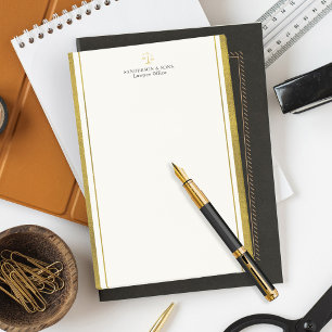 Den nya advokaten faux guld glitter rand elegant post-it block