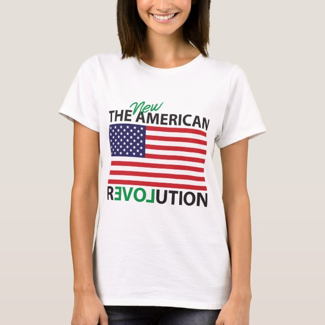 Den nya amerikanrevolutionen t shirt (Framsida)