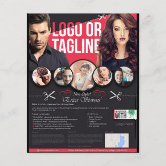 Den nya barberaren shoppar reklambladdesign flygblad