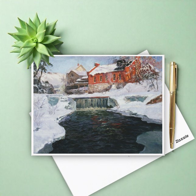 Den nya fabriken i Lillehammer, Thaulow, Frits Vykort (Skapare uppladdad)