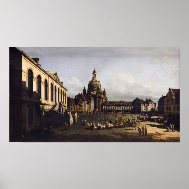 Den nya marknaden i Dresden - Canaletto - Bellotto Poster (Framsidan)