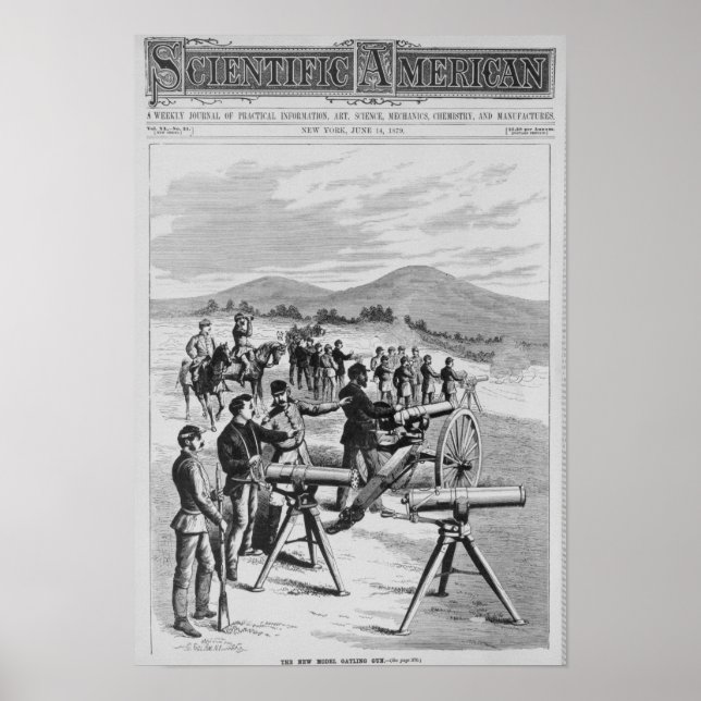 Den nya modellen Gatling Gun Poster (Framsidan)