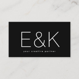 Den nya, moderna, svarta, stora monogrammen i Smal Visitkort