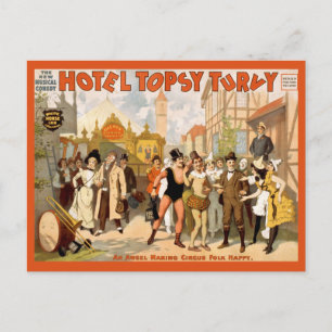 Den nya musikaliska komedin, Hotel Topsy Turvy Vykort