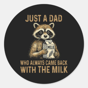 Den nya pappa som åker med Mjölk Fars dag 1:a Runt Klistermärke
