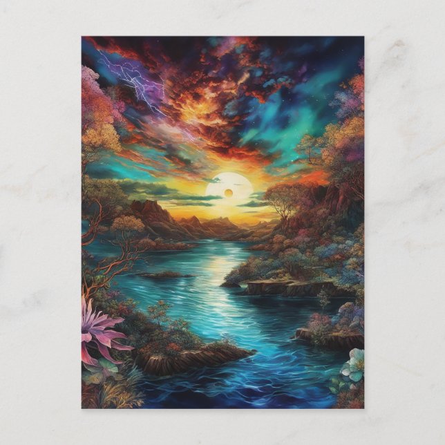 Den nya planetens syn är märklig och ohygglig vykort (Framsida)