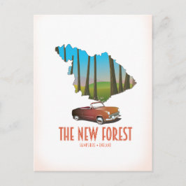 Den nya skogen Hampshire England karta Vykort