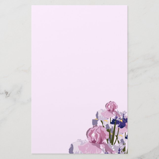 Den nya snittvåren Irises blommigt Brevpapper (Framsida)