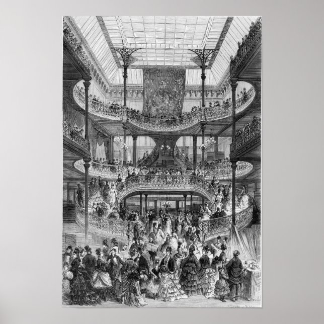 Den nya trappan i Au Bon Marche Poster (Framsidan)