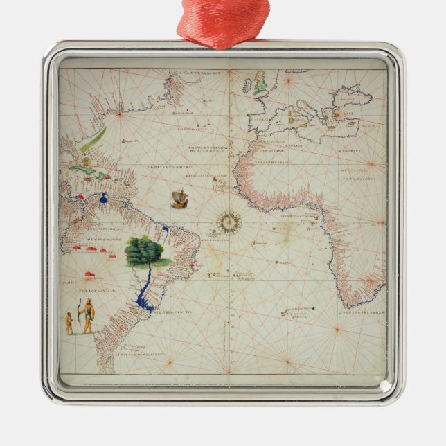 Den nya världen julgransprydnad metall (Framsidan)