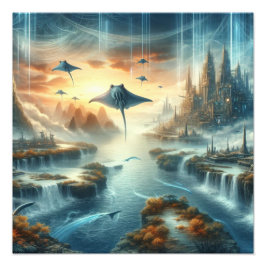 Den nya världsbilden Fantasy Art Fototryck