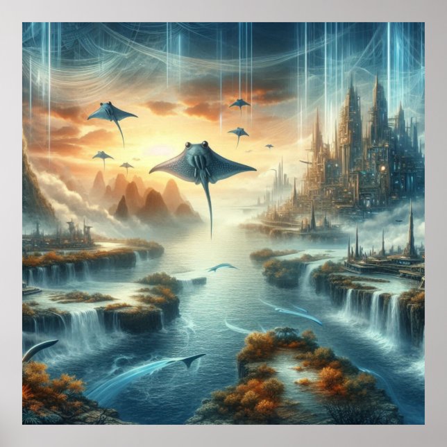 Den nya världsbilden Fantasy Art Poster (Framsidan)