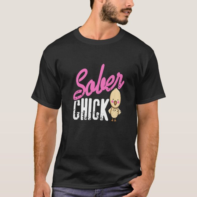 Den nyare Chicken Retro Sobriety Funny Designer P T Shirt (Framsida)