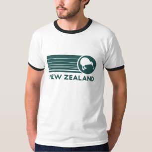 Den nyazeeländska kiwien görar randig manar tee shirt