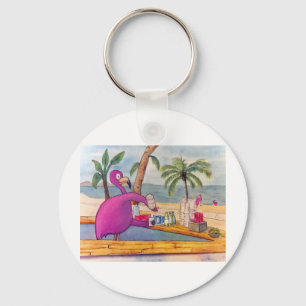 Den nyckfulla rosa flamingoen häller nyckelring