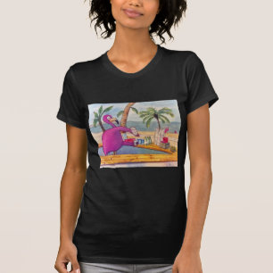 Den nyckfulla rosa flamingoen häller tee
