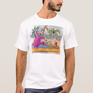 Den nyckfulla rosa flamingoen häller tee shirt