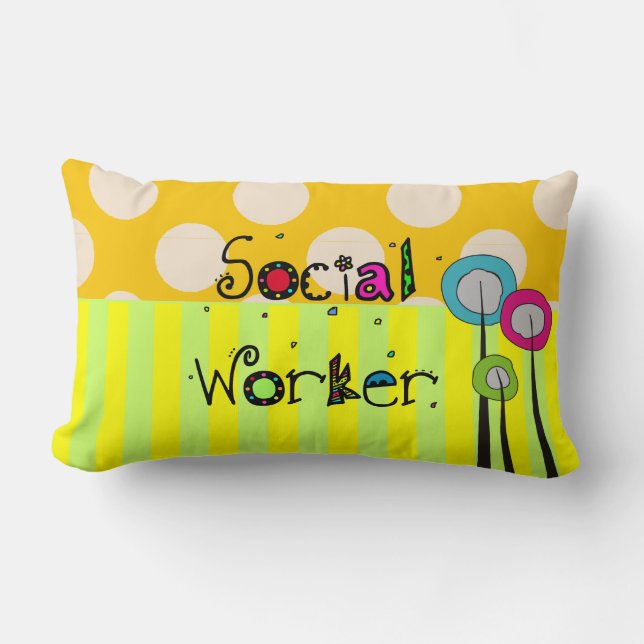 Den nyckfulla socialarbetare kudder lumbarkudde (Framsida)