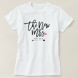 Den nye fru Est. Ditt Bröllop-år T-shirt