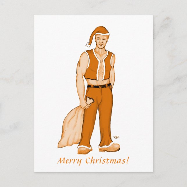 Den nye Tomte - God Jul! Helg Vykort (Framsida)