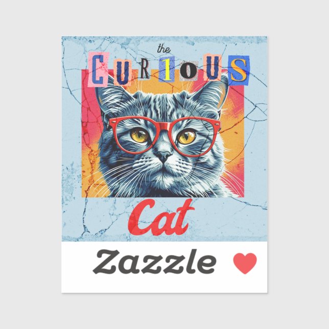 Den Nyfikna Katten Klistermärken (Ark)