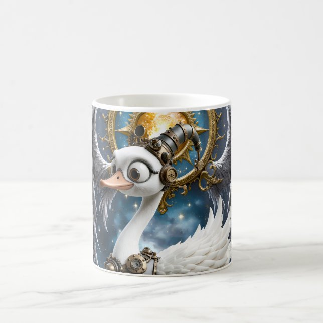 Den Nyfikna Klockverkssvanen. Kaffemugg (Center)
