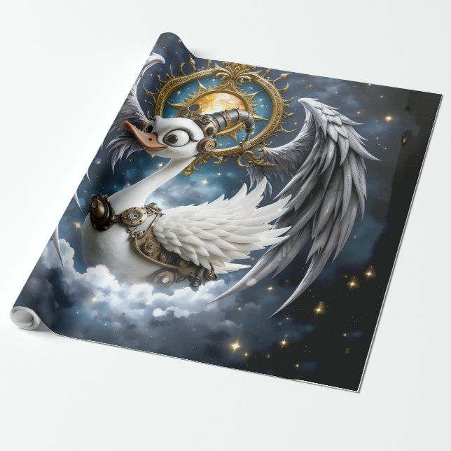 Den Nyfikna Klockverkssvanen. Presentpapper (Utrullad)