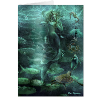 Den nyfikna sjöjungfrun hälsningskort