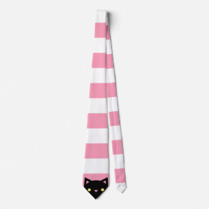 Den nyfikna svart katten görar randig rosor & slips