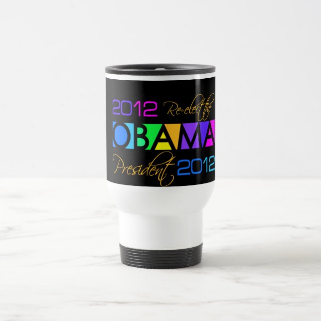 Den OBAMA 2012 muggen - välj stil & färga Resemugg (Center)